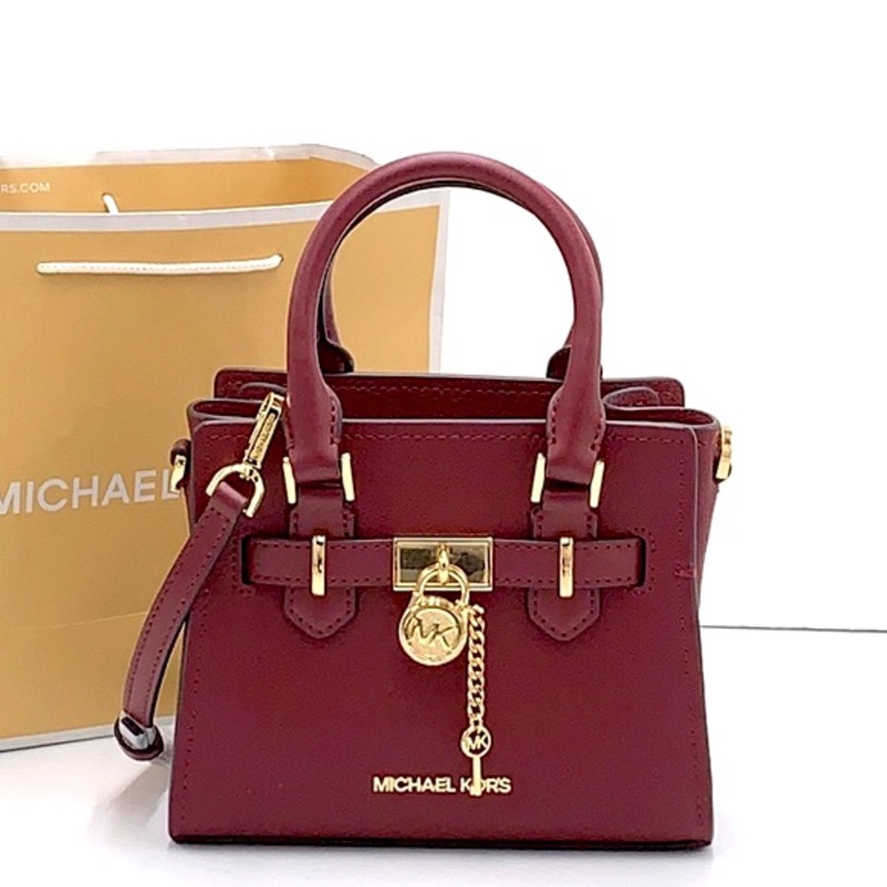 MICHAEL KORS HAMILTON XSMALL
SATCHEL CROSSBODY BAG DARK
CHERRY COLOR